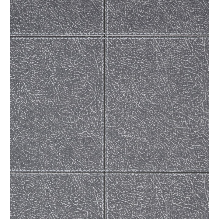 Papel pintado piel cuadros de cuero cosidos en relieve tonos grises - Makeda 681957
