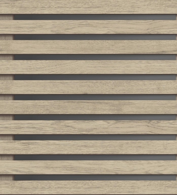 Papel pintado listones de madera natural en paneles fondo oscuro - Thabo 681958