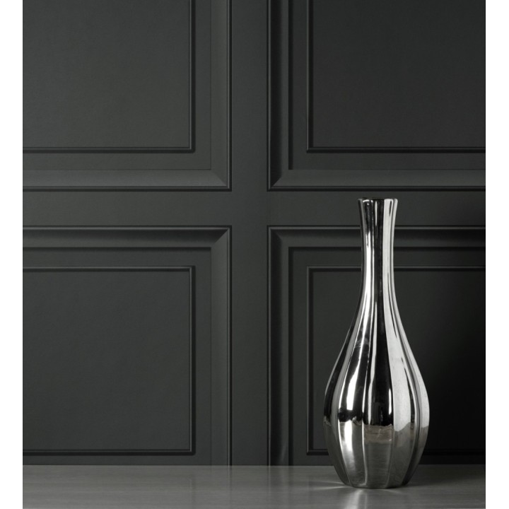 Papel pintado friso cuarterones de madera negra - Everton 681960