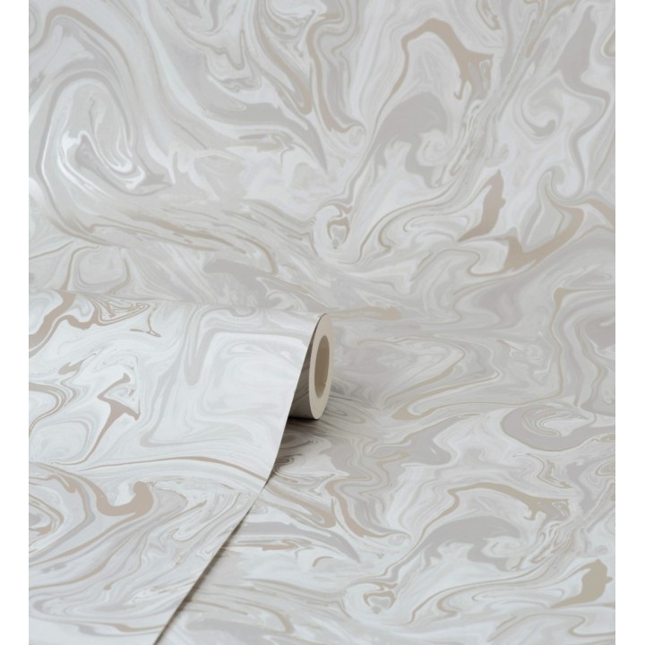 Papel pintado efecto mineral piedra de ágata blanca - Mirko 681963