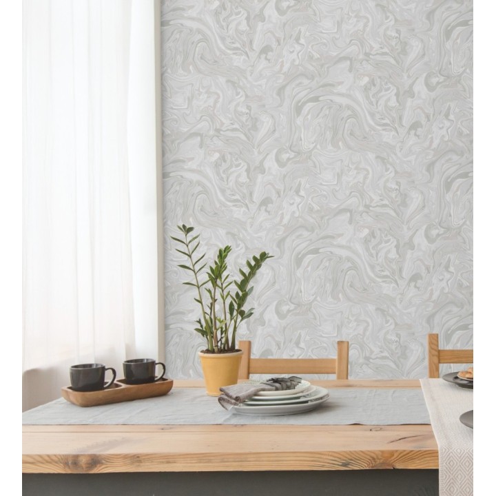 Papel pintado efecto mineral piedra de ágata blanca - Mirko 681963