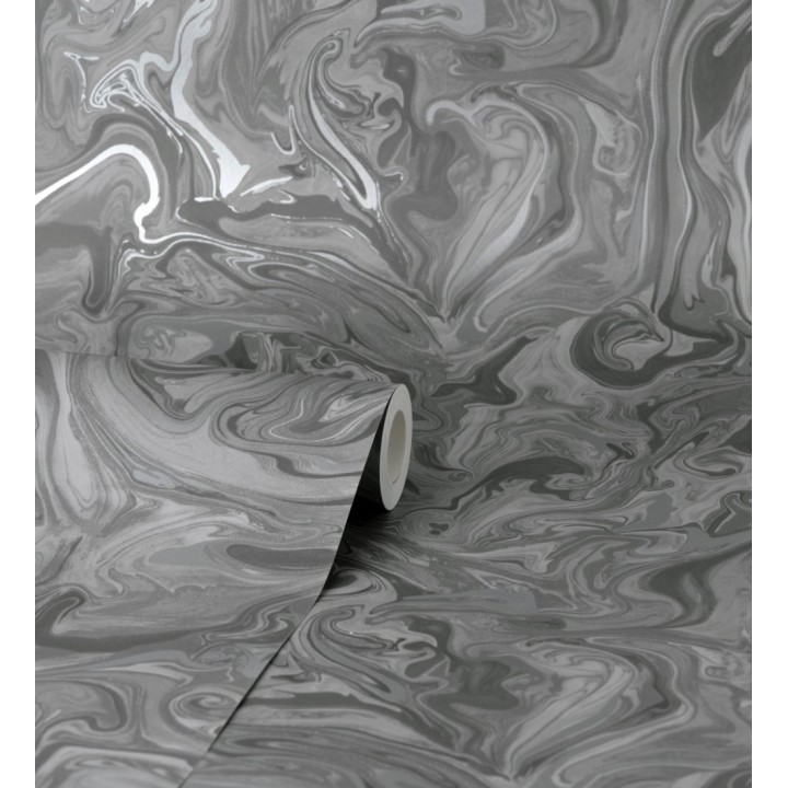 Papel pintado efecto mineral piedra de ágata gris antracita - Mirko 681964