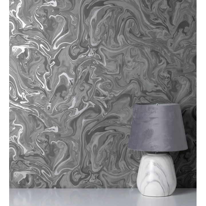 Papel pintado efecto mineral piedra de ágata gris antracita - Mirko 681964