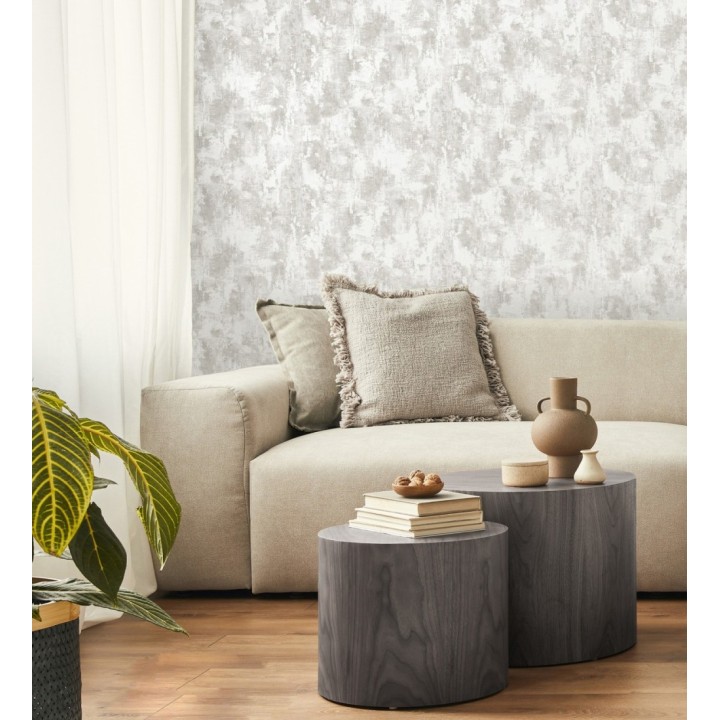 Papel pintado estuco efectos nacarados blanco - Velkan 681969