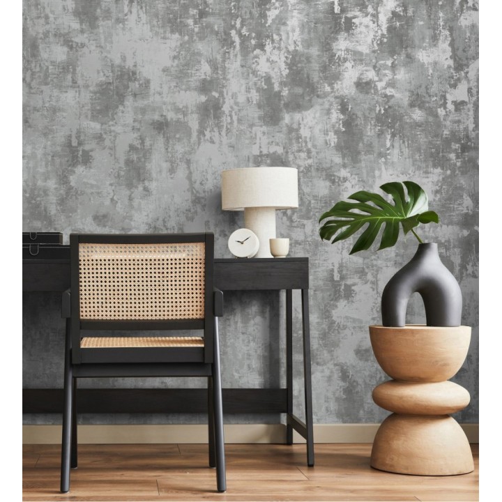 Papel pintado estuco efectos nacarados gris - Velkan 681970