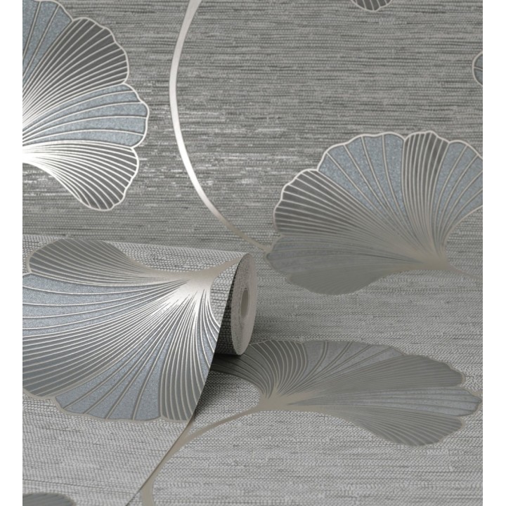 Papel pintado de flores en relieve con efectos metalizados - Evolet Flowers 681973