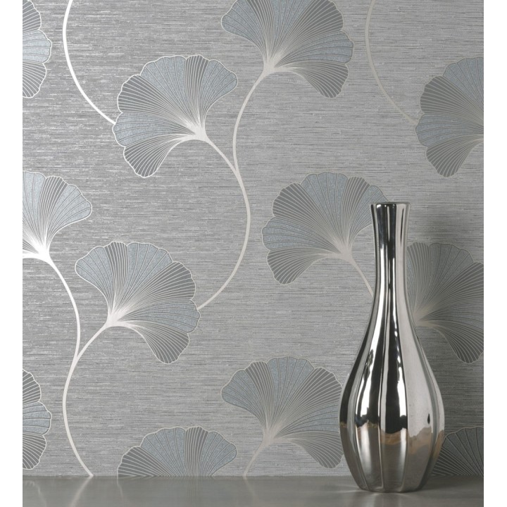 Papel pintado de flores en relieve con efectos metalizados - Evolet Flowers 681973