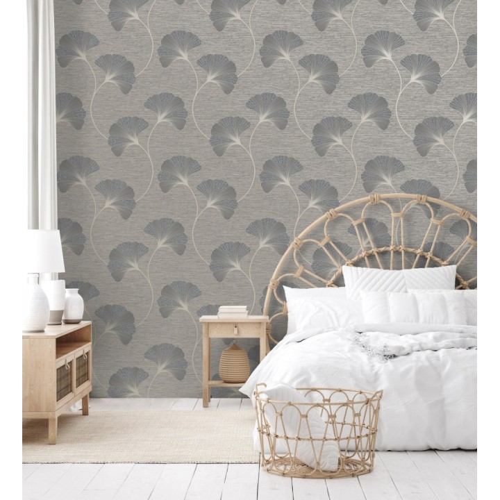 Papel pintado de flores en relieve con efectos metalizados - Evolet Flowers 681973