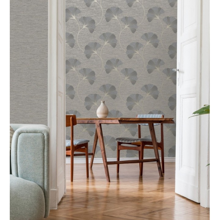 Papel pintado de flores en relieve con efectos metalizados - Evolet Flowers 681973