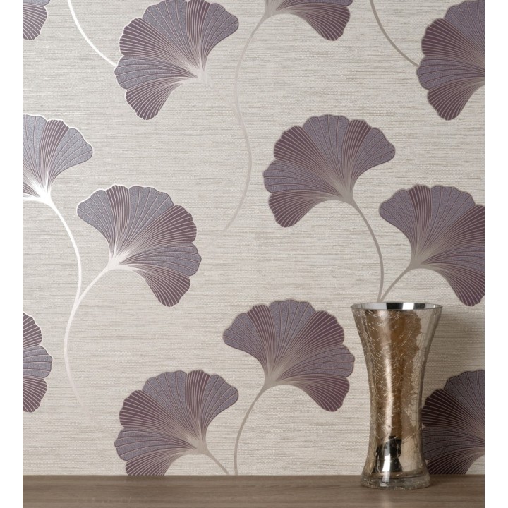 Papel pintado de flores en relieve con efectos metalizados - Evolet Flowers 681974