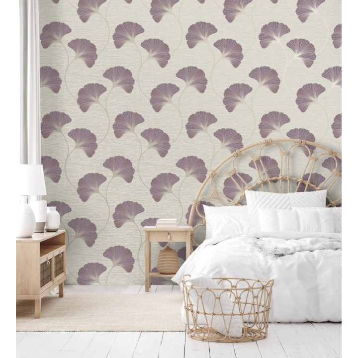 Papel pintado de flores en relieve con efectos metalizados - Evolet Flowers 681974