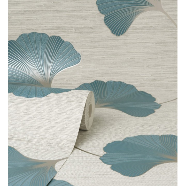 Papel pintado de flores en relieve con efectos metalizados - Evolet Flowers 681975