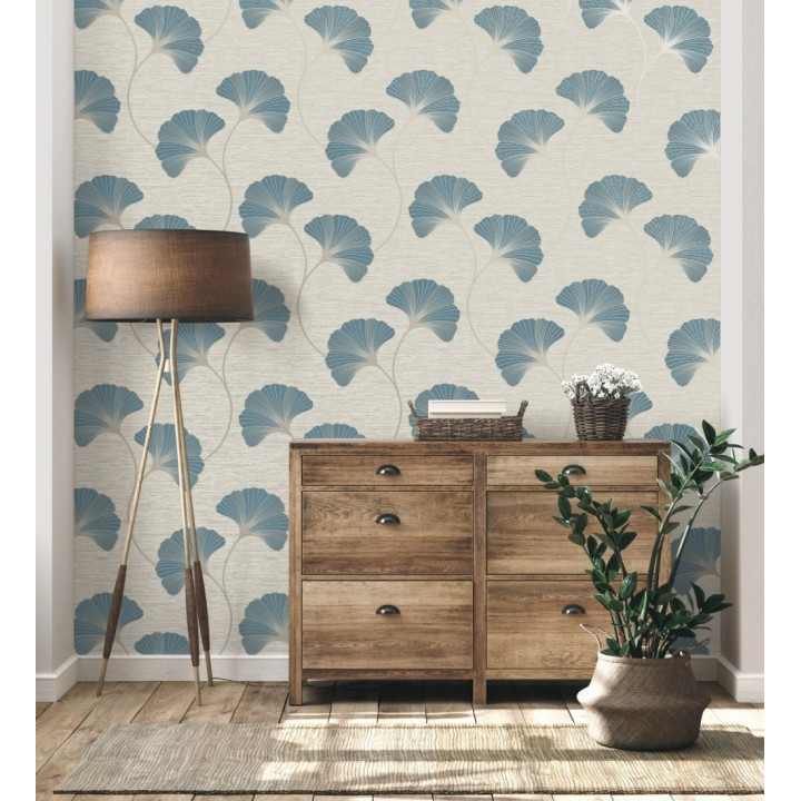 Papel pintado de flores en relieve con efectos metalizados - Evolet Flowers 681975