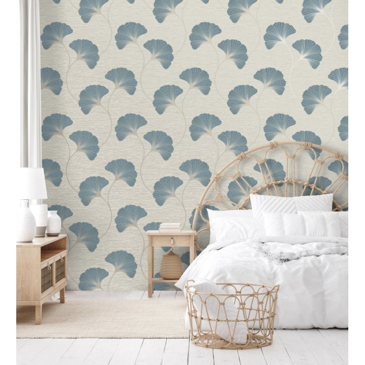 Papel pintado de flores en relieve con efectos metalizados - Evolet Flowers 681975