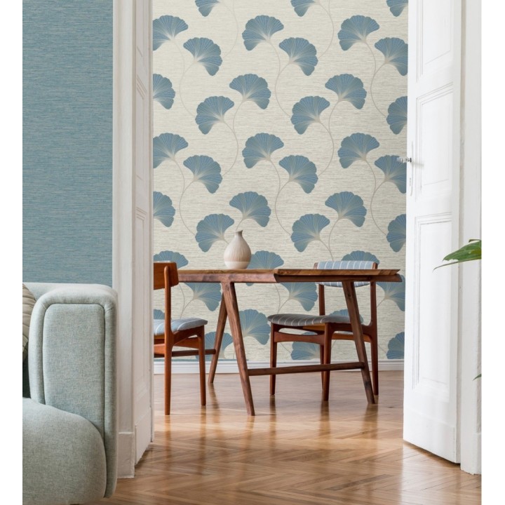 Papel pintado de flores en relieve con efectos metalizados - Evolet Flowers 681975