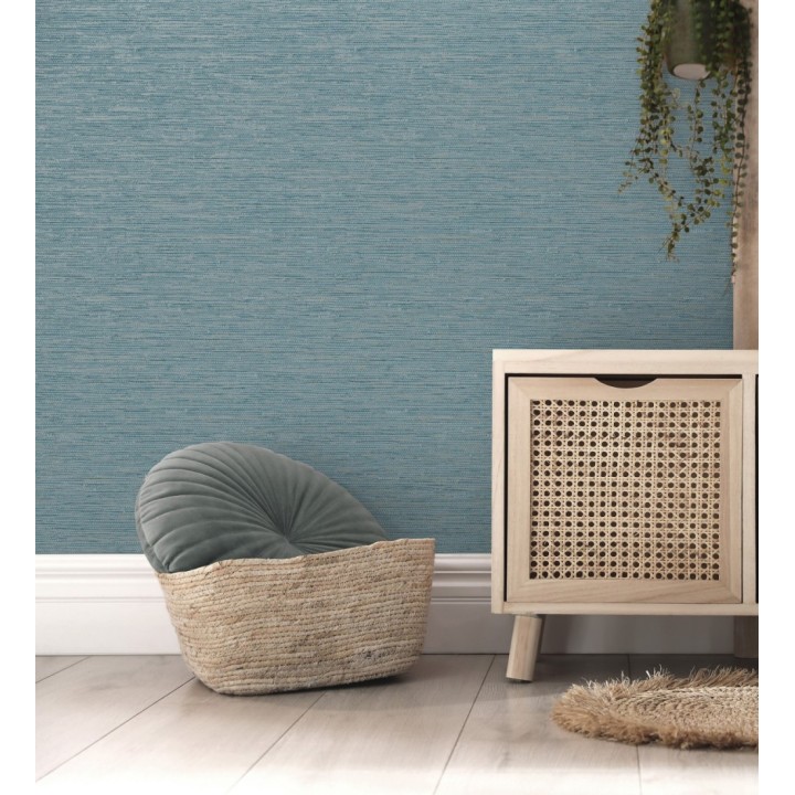 Papel pintado imitando al  textil en relieve con inserciones metalizadas - Evolet Fabric 681980