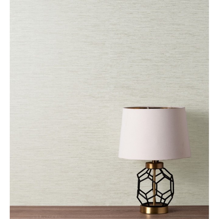 Papel pintado imitando al  textil en relieve con inserciones metalizadas - Evolet Fabric 681981