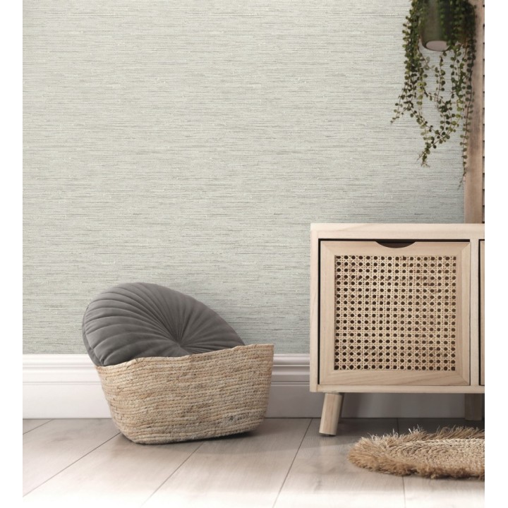 Papel pintado imitando al  textil en relieve con inserciones metalizadas - Evolet Fabric 681981