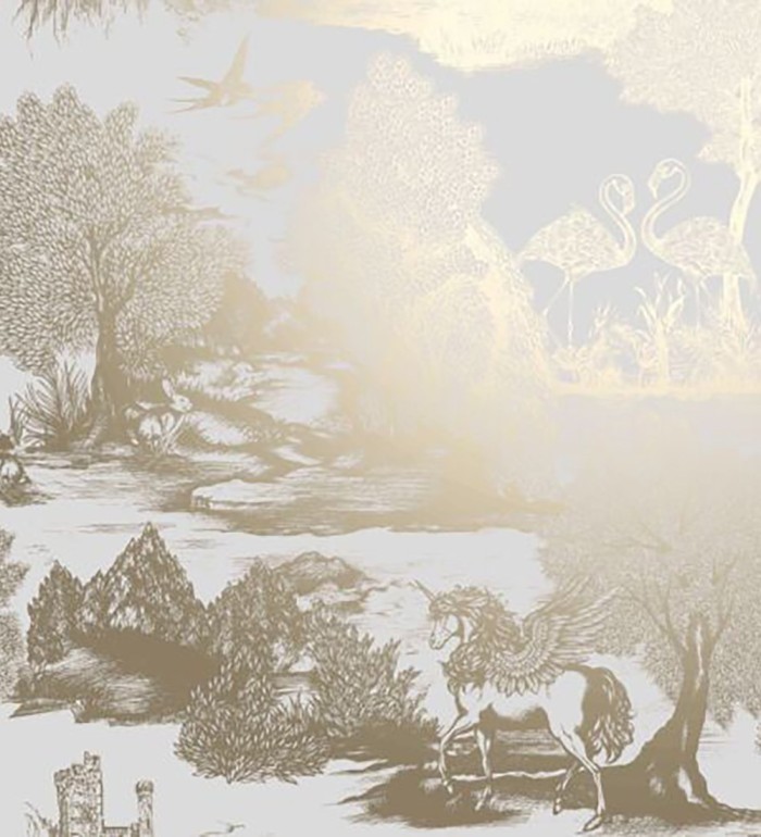 Papel pintado de paisaje artístico pintado en pan de oro - Forest Gold 681982