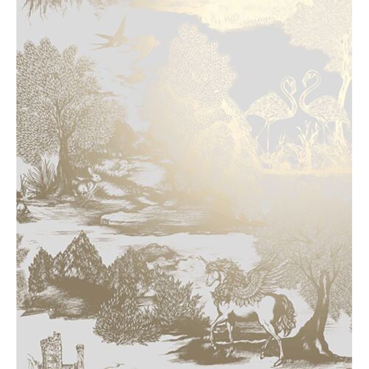 Papel pintado de paisaje artístico pintado en pan de oro - Forest Gold 681982