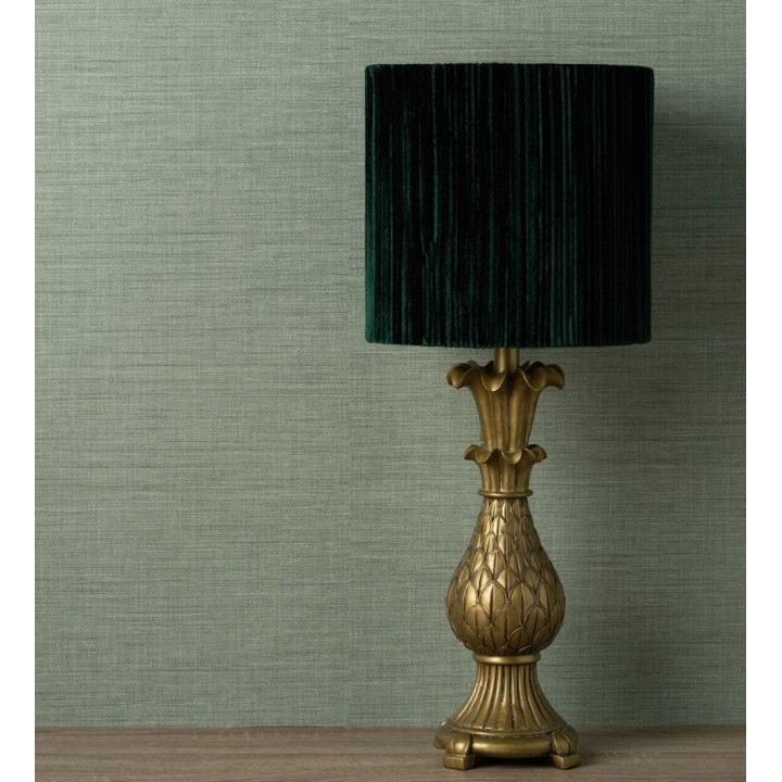 Papel pintado liso de fibras vegetales en tonos verdes efecto nacarado - Nora Texture 681992