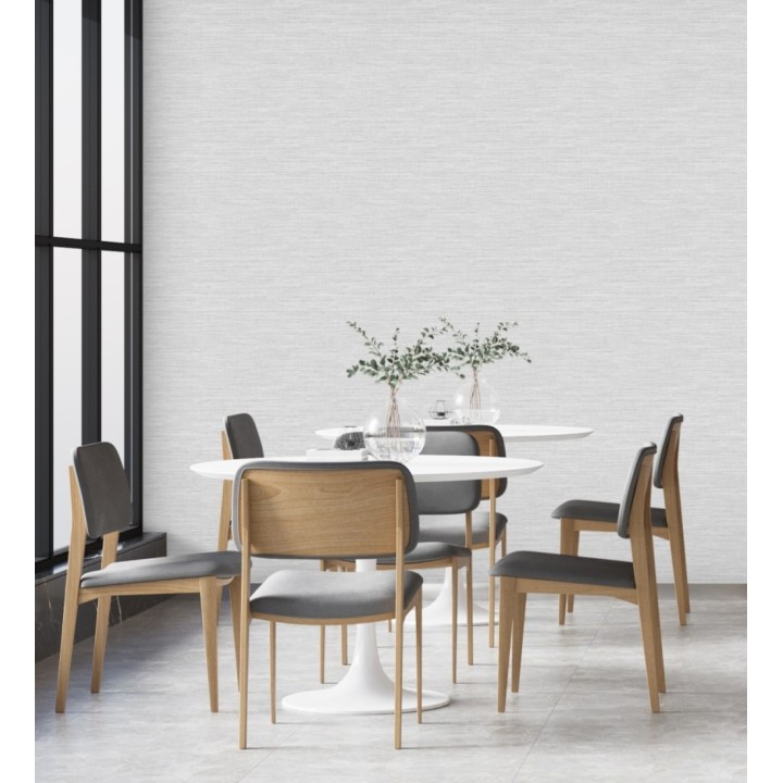 Papel pintado liso de fibras vegetales en tonos grises efecto nacarado - Nora Texture 681993