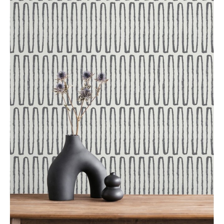 Papel pintado étnico diseño geométrico africano negro - Barak 682038