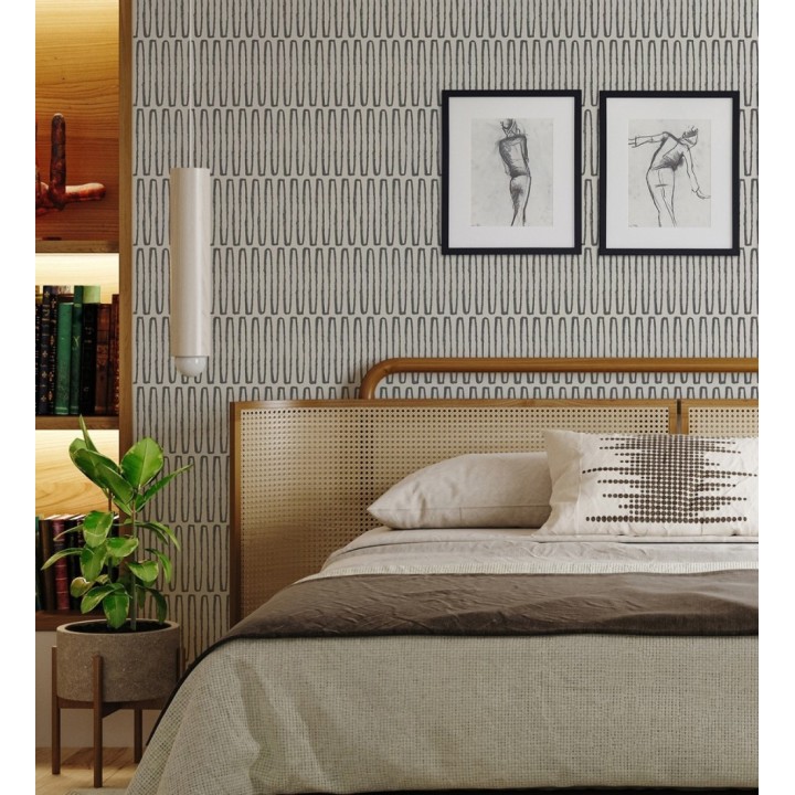 Papel pintado étnico diseño geométrico africano negro - Barak 682038