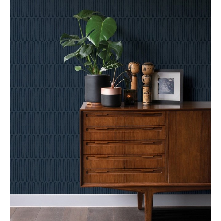 Papel pintado étnico diseño geométrico africano azul - Barak 682039