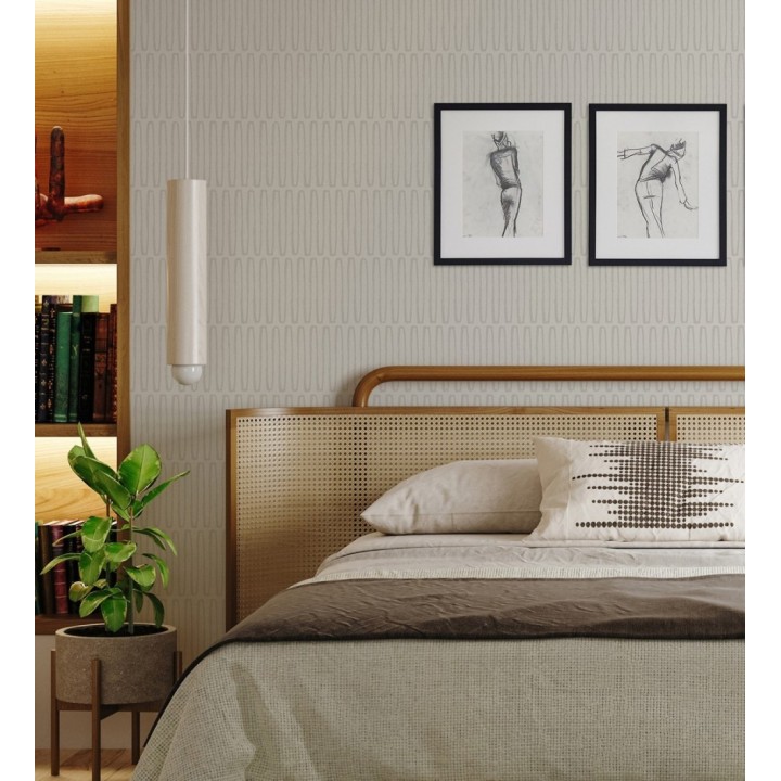 Papel pintado étnico diseño geométrico africano gris claro - Barak 682041