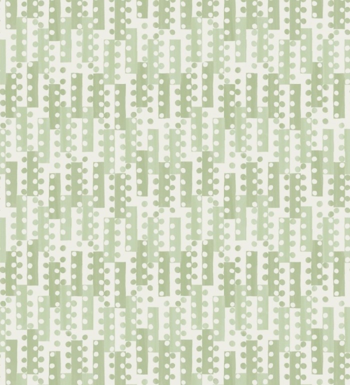 Papel pintado geométrico de puntos y recuadros verdes estilo retro - Evian 682043