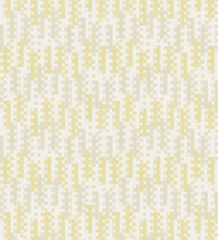 Papel pintado geométrico de puntos y recuadros amarillos estilo retro - Evian 682044