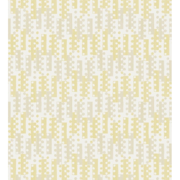 Papel pintado geométrico de puntos y recuadros amarillos estilo retro - Evian 682044