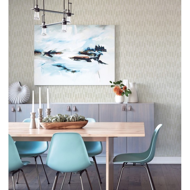 Papel pintado geométrico de puntos y recuadros grises estilo retro - Evian 682046