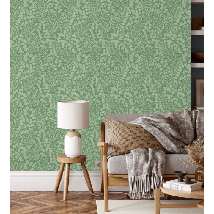 Papel pintado enredadera de hojas color verde - Remy leaves 682052