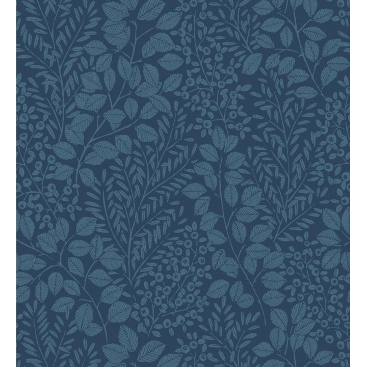 Papel pintado enredadera de hojas color azul - Remy leaves 682054