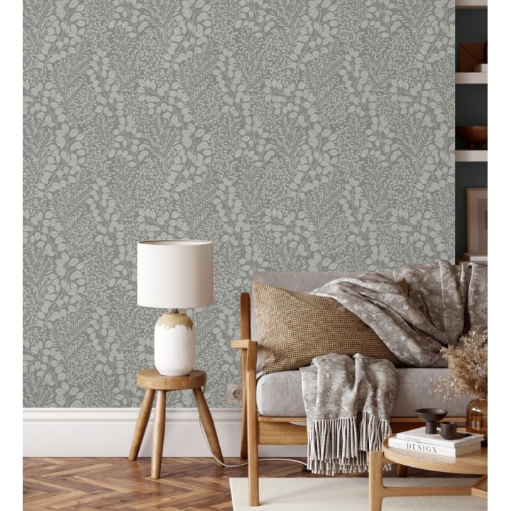 Papel pintado enredadera de hojas color visón - Remy leaves 682056