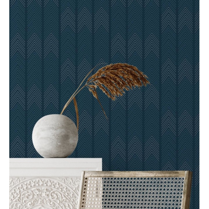 Papel pintado de espigas estilo étnico azul - Amaru 682063