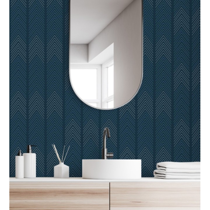 Papel pintado de espigas estilo étnico azul - Amaru 682063