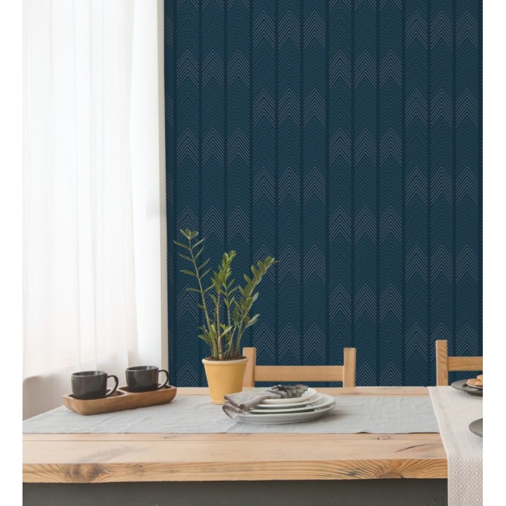 Papel pintado de espigas estilo étnico azul - Amaru 682063