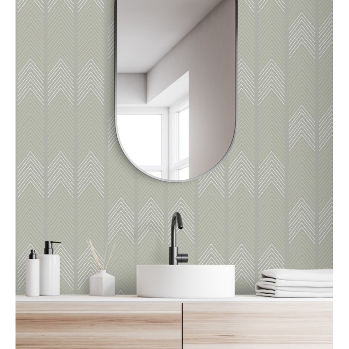 Papel pintado de espigas estilo étnico gris - Amaru 682064