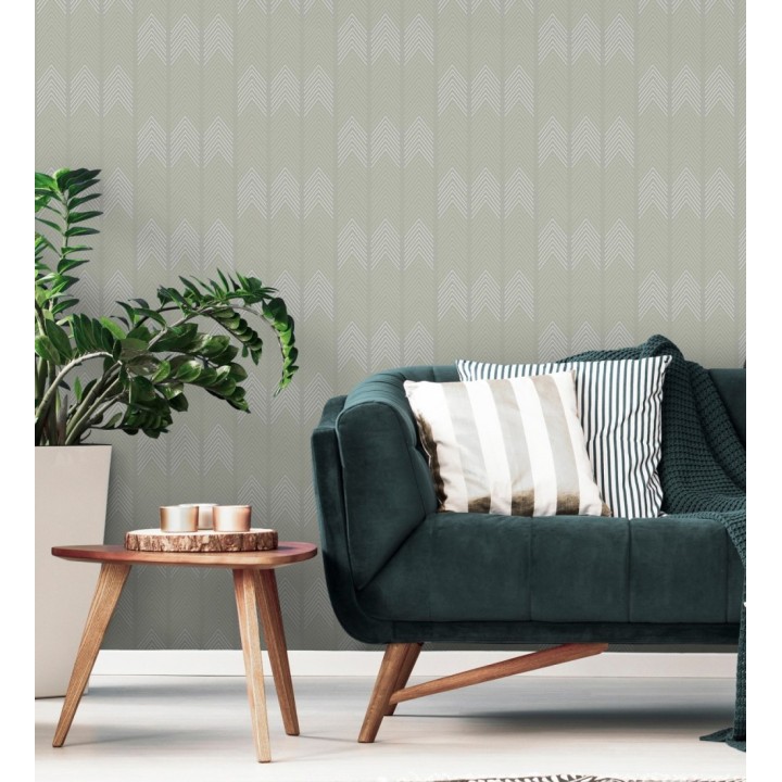 Papel pintado de espigas estilo étnico gris - Amaru 682064