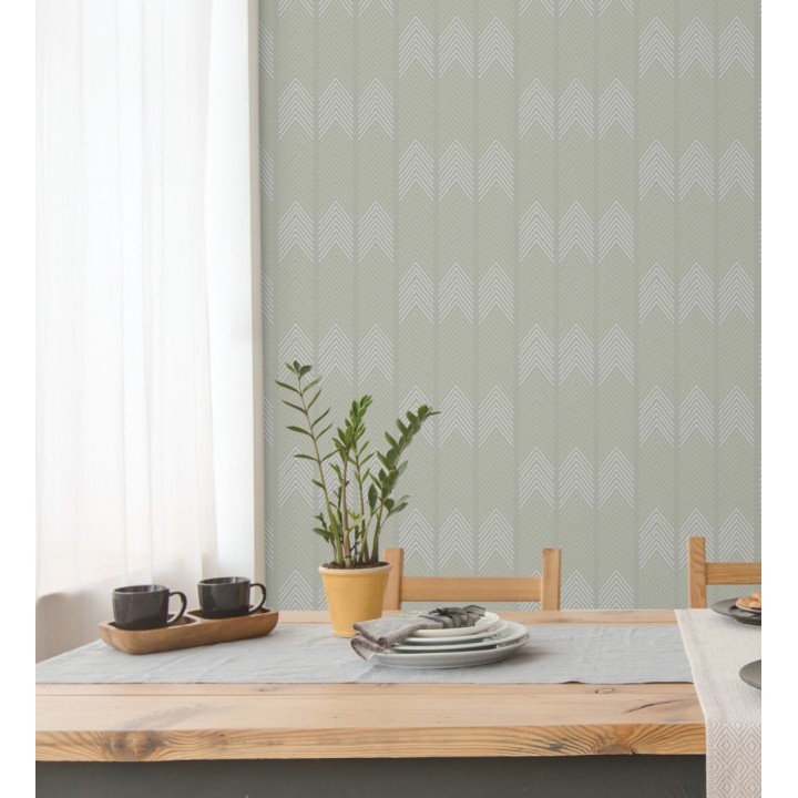 Papel pintado de espigas estilo étnico gris - Amaru 682064
