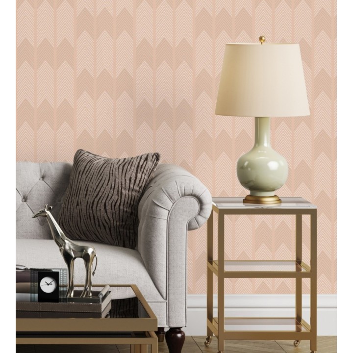 Papel pintado de espigas estilo étnico salmón - Amaru 682065