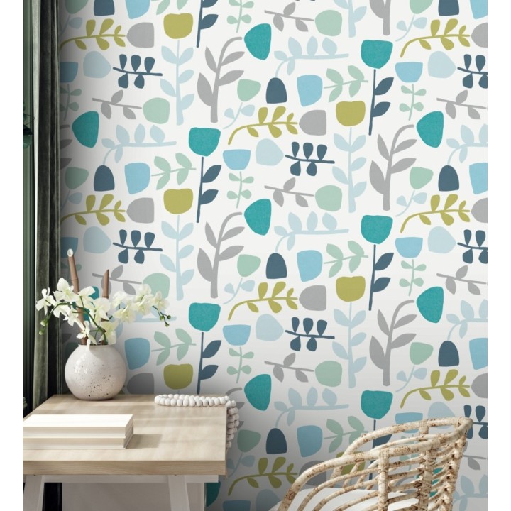 Papel pintado flores diseño minimalista - Eliza Spring 682073