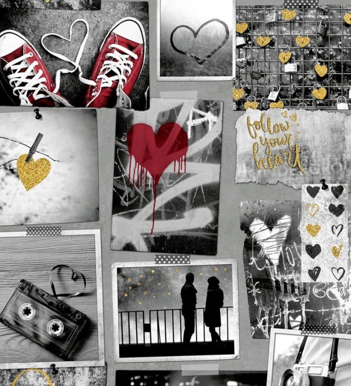 Papel pintado - Vintage Heart 122468