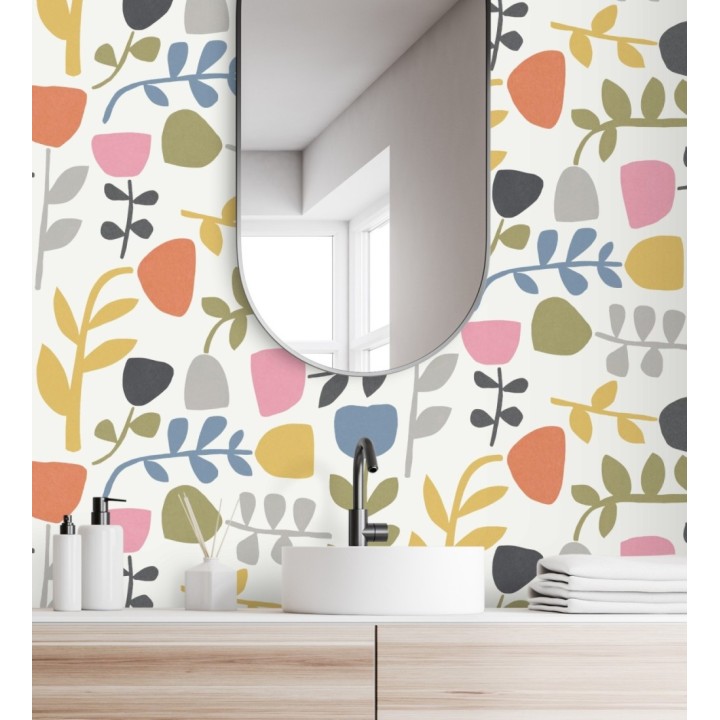 Papel pintado flores diseño minimalista - Eliza Spring 682075