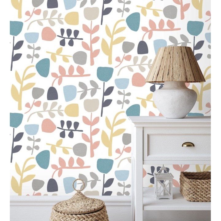 Papel pintado flores diseño minimalista - Eliza Spring 682076