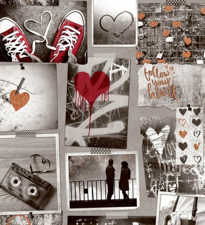 Papel pintado - Vintage Heart 122470