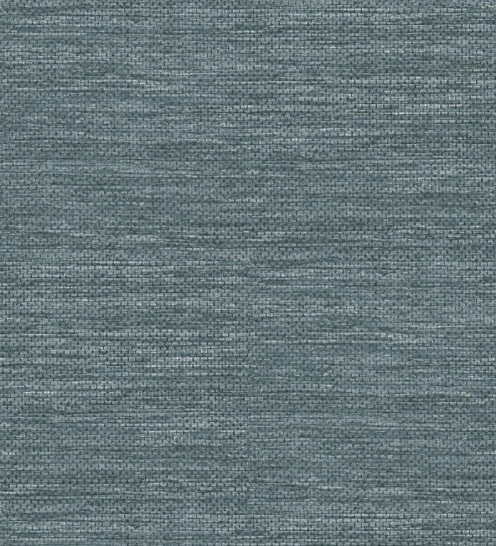 Papel pintado rafia con fibras de sisal teñido en azul plomo - Studs Texture 682096